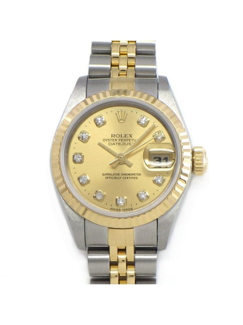 Rolex Datejust Number 10 Points Diamond Index Sunray Champagne Color Dial
